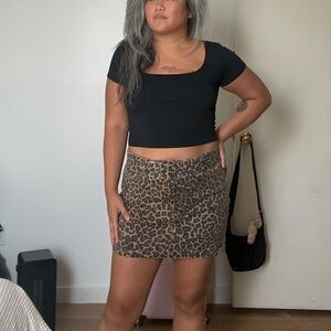 Show Me Your MuMu Leopard Mini Skirt Large